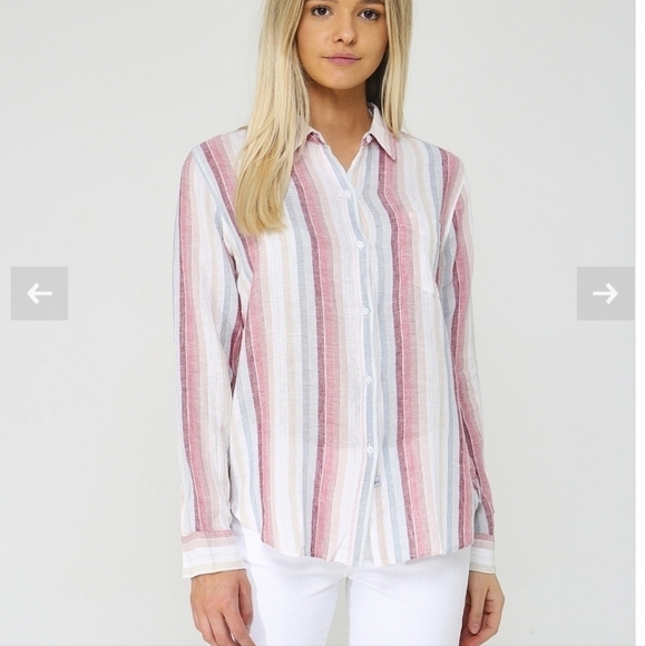 Rails Charli Shirt Tropic Stripe Button Down-Size Medium - Picture 1 of 17